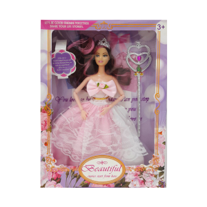 BARBIE CON VESTIDO HERMOSO EN CAJA Y ACCESORIOS