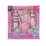 SET FAMILIA DE LA BARBIE Y KEN CON BICICLETA