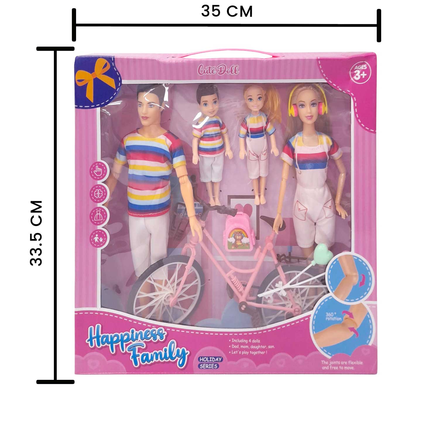 SET FAMILIA DE LA BARBIE Y KEN CON BICICLETA