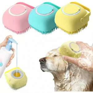 Cepillo Dispensador Jabón para Mascota En Silicona