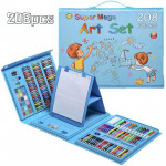 KIT DE ARTE INFANTIL 208 PIEZAS MALETA CON CABALLETE