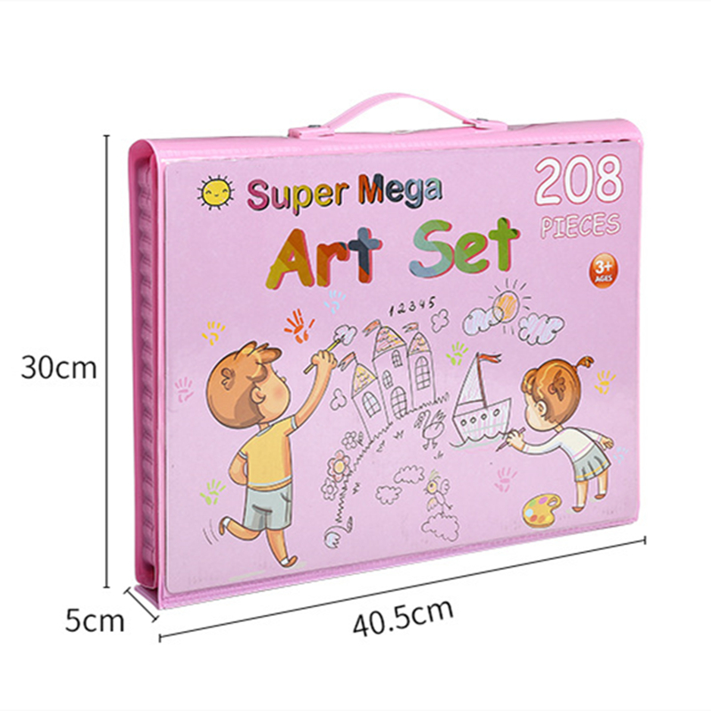 KIT DE ARTE INFANTIL 208 PIEZAS MALETA CON CABALLETE