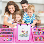 KIT DE ARTE INFANTIL 208 PIEZAS MALETA CON CABALLETE