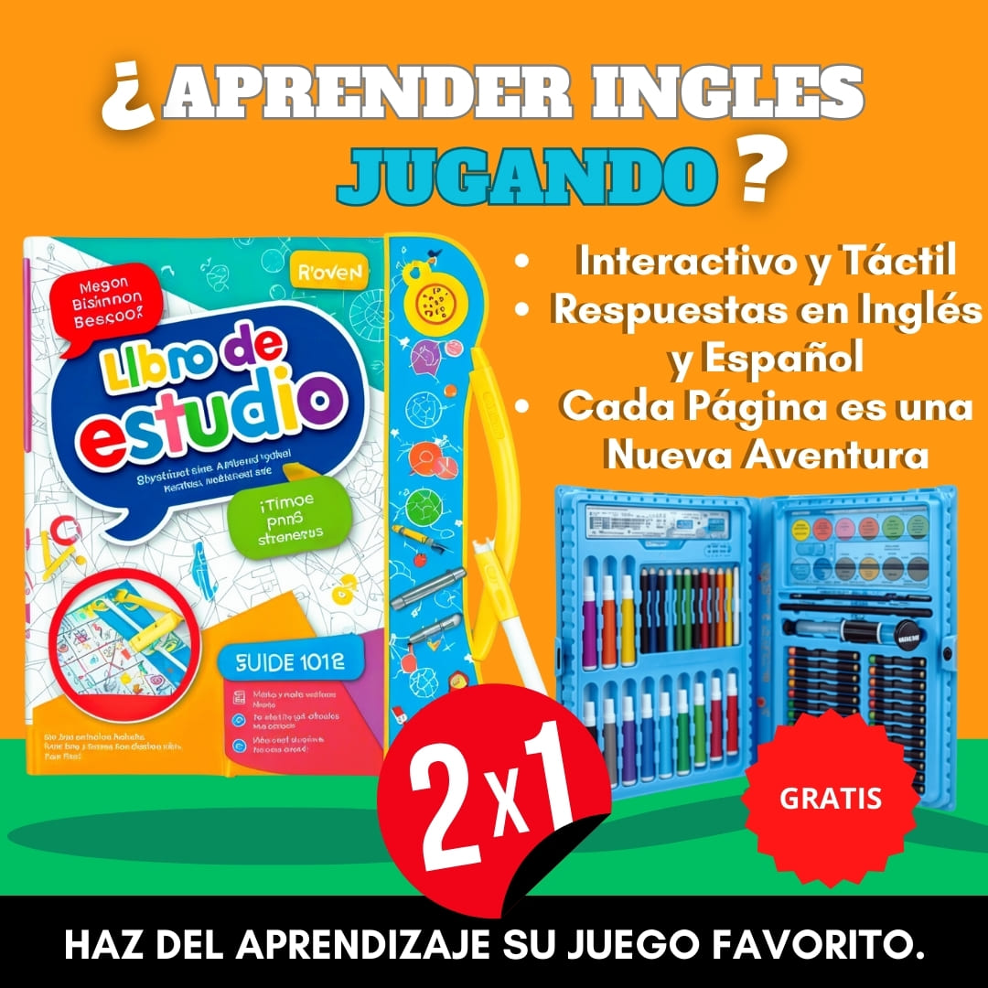 Libro didáctico en español e inglés con sonido + kit de arte gratis