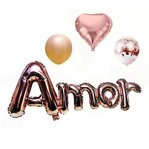 Kit de globos para formar la palabra "Amor" (4 piezas)