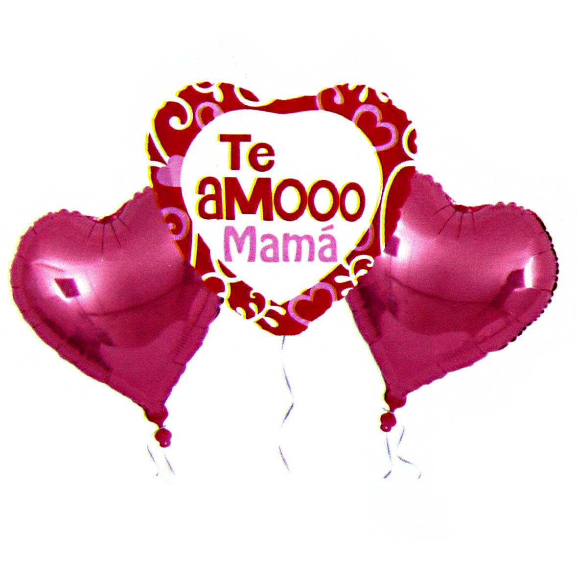 Globos Metalizados Te Amo Mamá x3