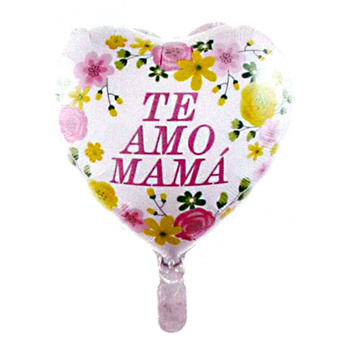 Globo Metalizado Te Amo Mamá Con Forma De Corazón De 18 Pulgadas