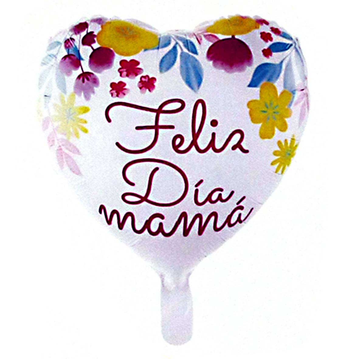 Globo Metalizado Feliz Día Mamá Con Forma De Corazón De 18 Pulgadas