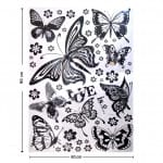 Sticker Vinilo decorativo Adhesivo de Mariposas y flores Para Pared