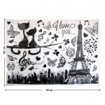 Sticker Vinilo decorativo Adhesivo de torre eiffel Para Pared