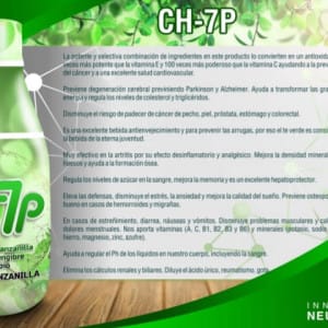 CH-7P | Té Verde, Manzanilla, Alcachofa, Jengibre, Durazno Vitaminas y Apio.