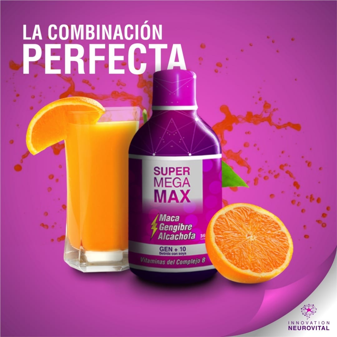 SUPER MEGA MAX | Maca, Jengibre, Alcachofa, Moringa y Multi-Vitaminico.