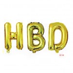 Globos Letras HBD Metalizadas 32 Pulgadas (Happy BirthDay)