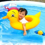 Pato salvavidas inflable para niños - Color amarillo con naranja