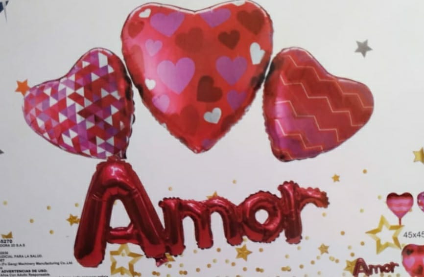 Kit de globos para formar la palabra "Amor" (4 piezas)