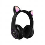Audífonos Bluetooth 5.0 Diseño Orejas de gato luz led