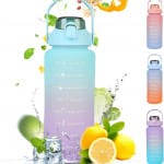 Termo Botella De Agua Motivacional Con Pitillo 2 Litros Grande