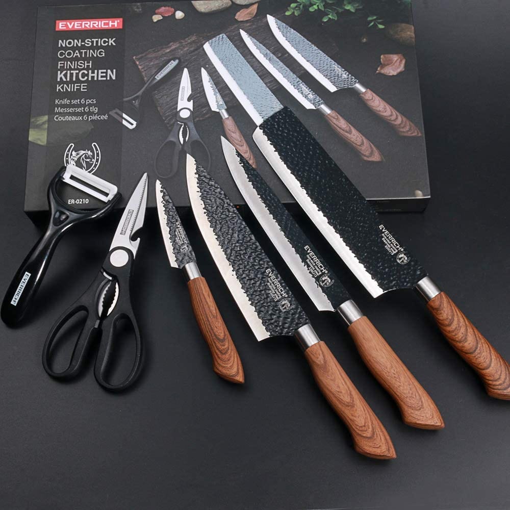 Juego De Cuchillos En Acero Inoxidable Marca Everrich 6 Piezas  Chef Profesional