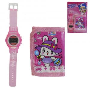 Billetera y reloj para niña de Juguete color Rosa