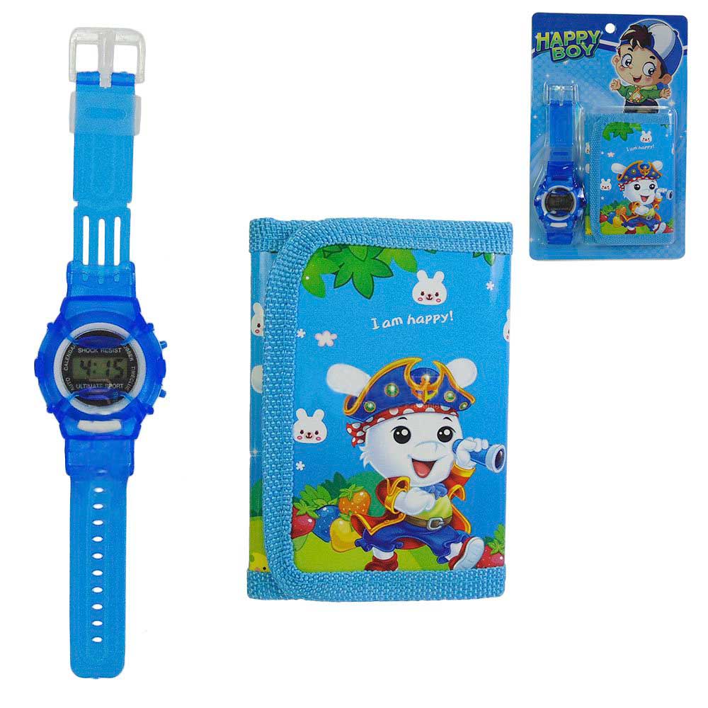 Billetera y reloj para niño de Juguete color Azul