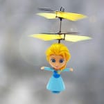 Drone Helicóptero Con Sensor Infrarrojo Operado A Mano Recargable Con USB, Elsa Frozen - Azul