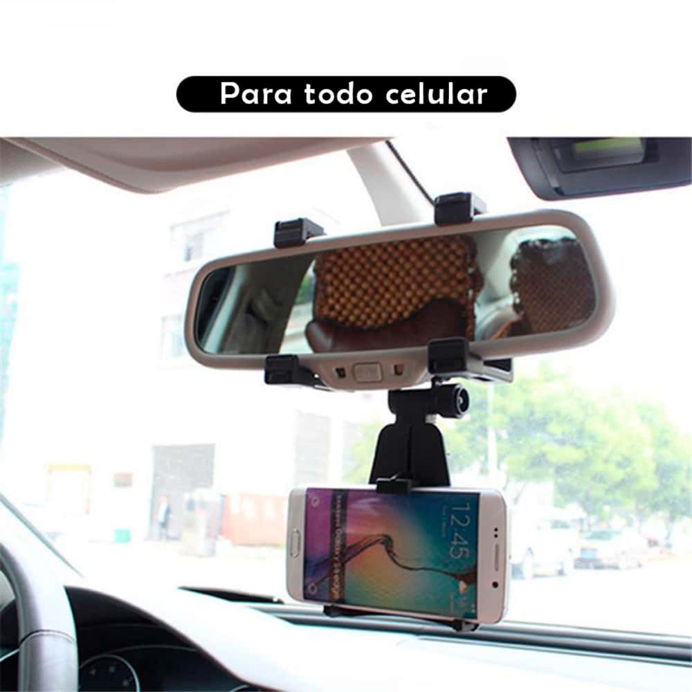 Soporte Holder Horizontal Para Celular En Espejo Retrovisor De Carro